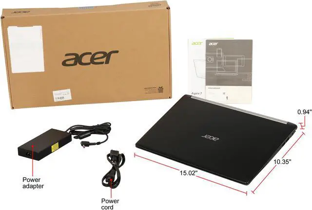 Alt view image 8 of 8 - Acer Aspire 7 A715-72G-79BH 15.6" IPS GTX 1050 4 GB GDDR5 VRAM i7-8750H 8 GB Memory 1 TB HDD Windows 10 Home Gaming Laptop