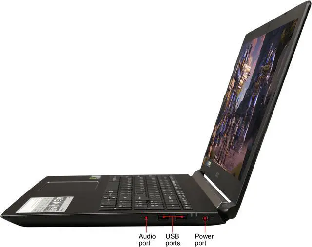 Alt view image 2 of 8 - Acer Aspire 7 A715-72G-79R9 15.6" FHD IPS GTX 1050 Ti i7-8750H 8 GB Memory 256 GB SSD Windows 10 Home Gaming Laptop