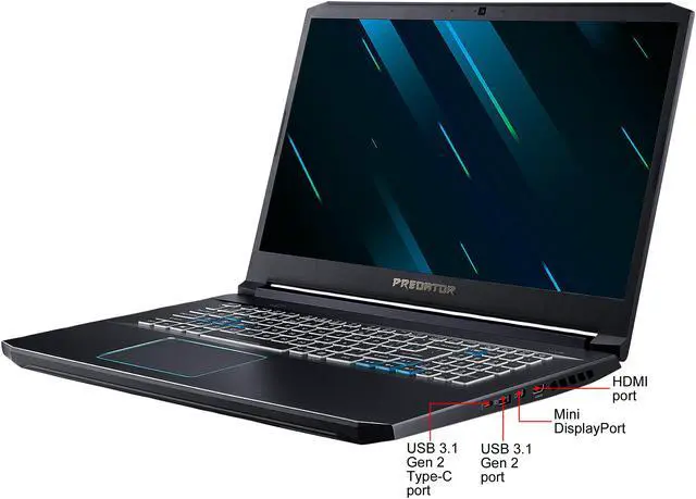 Alt view image 2 of 15 - Acer Predator Helios 300 - 17.3" GeForce GTX 1660 Ti - Intel Core i7-9750H  - 8GB Memory - 512 GB SSD - Windows 10 Home 64-bit - Gaming Laptop - IPS (PH317-53-77HB )