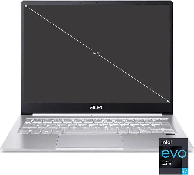 Alt view image 6 of 6 - Acer Swift 3 Intel Evo Thin & Light Laptop, 13.5" 2256 x 1504 IPS, Intel Core i7-1165G7, Intel Iris Xe Graphics, 8GB LPDDR4X, 512GB NVMe SSD, Wi-Fi 6, Fingerprint Reader, Back-lit KB, SF313-53-78UG