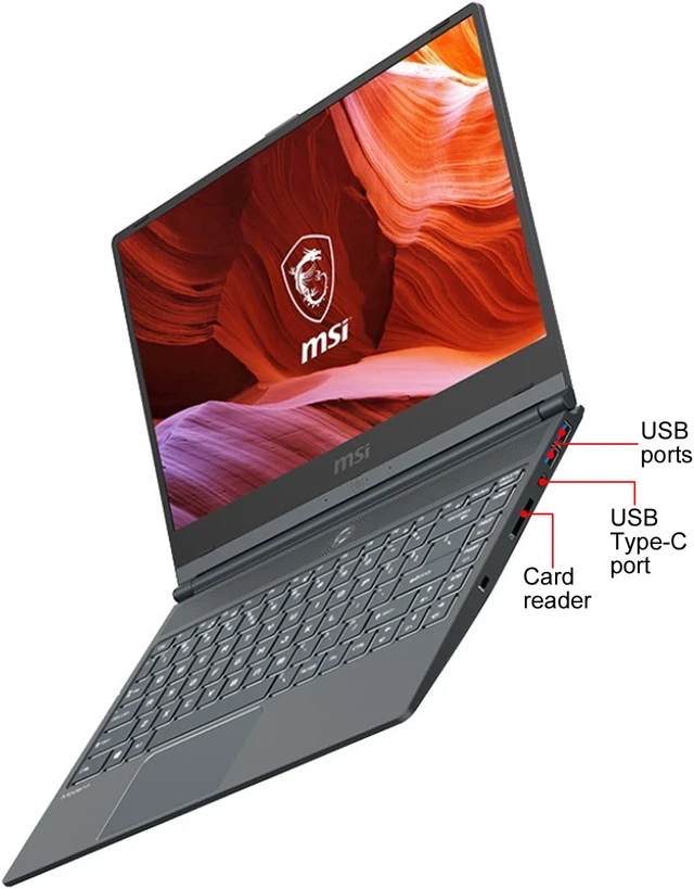 Alt view image 6 of 10 - MSI Modern 14 B10MW-013 14" Gaming Notebook - Full HD - 1920 x 1080 - Intel Core i7 (10th Gen) i7-10510U 1.80 GHz - 16 GB RAM - 512 GB SSD - Onyx Black - Windows 10 Pro - Intel - In-plane Switchi