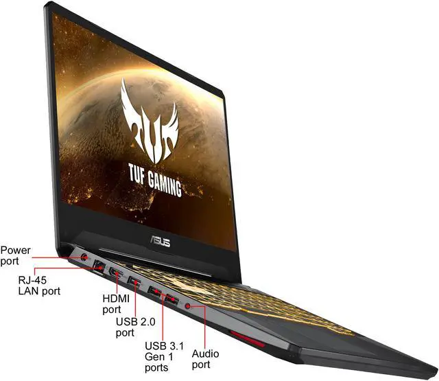 Alt view image 5 of 14 - ASUS TUF Gaming Laptop, 15.6" Full HD IPS-Type, AMD Ryzen 5 R5-3550H, GeForce GTX 1650, 8 GB DDR4, 512 GB PCIe SSD, Gigabit Wi-Fi 5, Windows 10 Home, TUF505DT-RB53