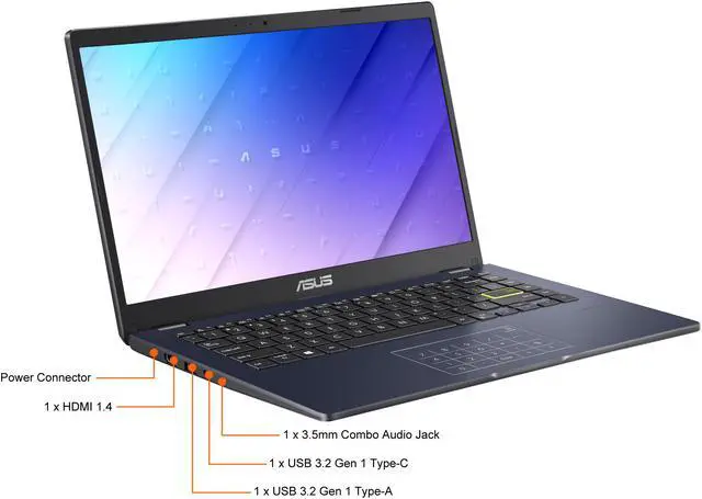Alt view image 12 of 17 - ASUS Laptop L410 Ultra Thin Laptop, 14" FHD Display, Intel Celeron N4020 Processor, 4 GB RAM, 64 GB Storage, NumberPad, Windows 10 Home in S Mode, Star Black, L410MA-DB02