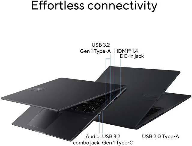 Alt view image 4 of 9 - ASUS Vivobook 17X Laptop - Intel i9 13900H - 16GB RAM 1TB SSD - Indie Black (K3704VA-DS96)