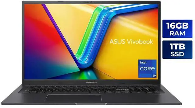 Main image of ASUS Vivobook 17X Laptop - Intel i9-13900H - 16GB RAM 1TB SSD - Indie Black (K3704VA-DS96)