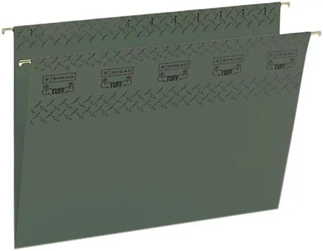 Main image of Smead Tuff Hanging Folder with Easy Slide Tab Letter Standard Green 20/Pack 64036