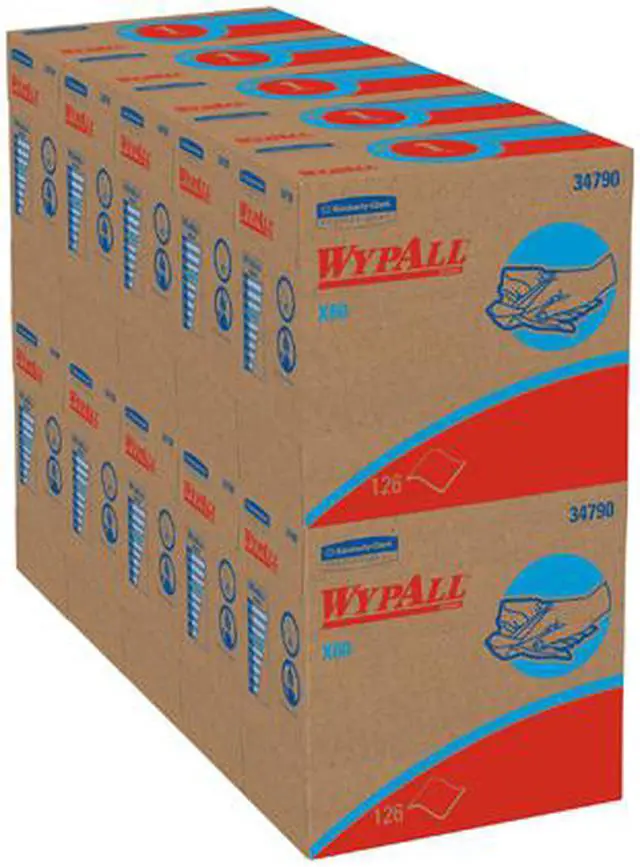 Alt view image 4 of 5 - Wypall X60 Reusable Cloths (34790) in Convenient Pop-Up Box, White, 10 Boxes / Case, 126 Sheets / Box