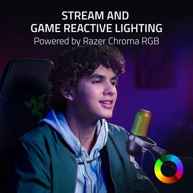 Alt view image 2 of 7 - Razer Seiren V3 Chroma RGB USB Microphone with Tap-to-Mute