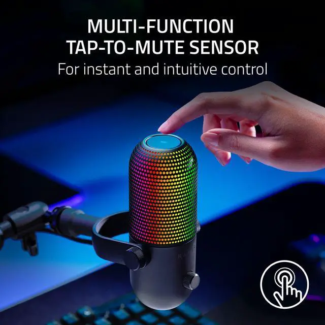 Alt view image 3 of 7 - Razer Seiren V3 Chroma RGB USB Microphone with Tap-to-Mute