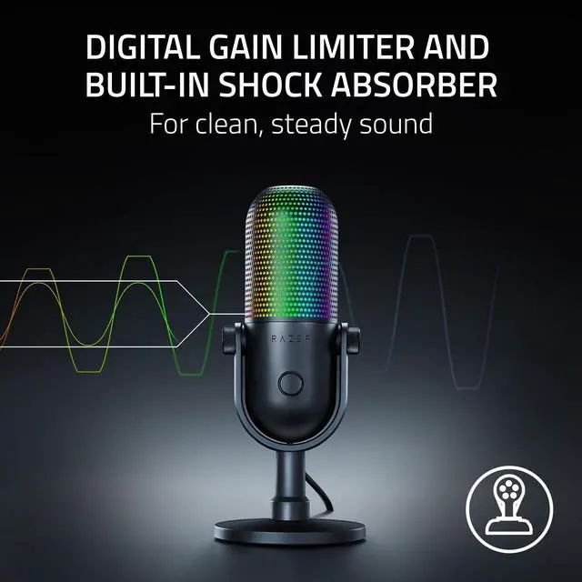 Alt view image 5 of 7 - Razer Seiren V3 Chroma RGB USB Microphone with Tap-to-Mute