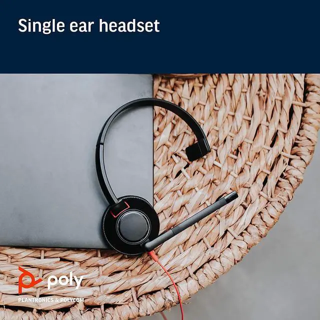 Alt view image 6 of 6 - Plantronics - Blackwire 5210 - Wired, Single Ear (Monaural) Headset with Boom Mic