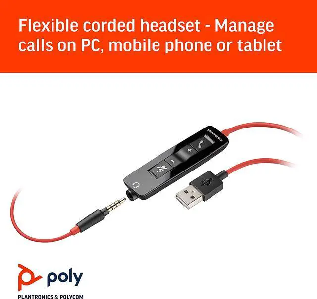 Alt view image 5 of 6 - Plantronics - Blackwire 5210 - Wired, Single Ear (Monaural) Headset with Boom Mic
