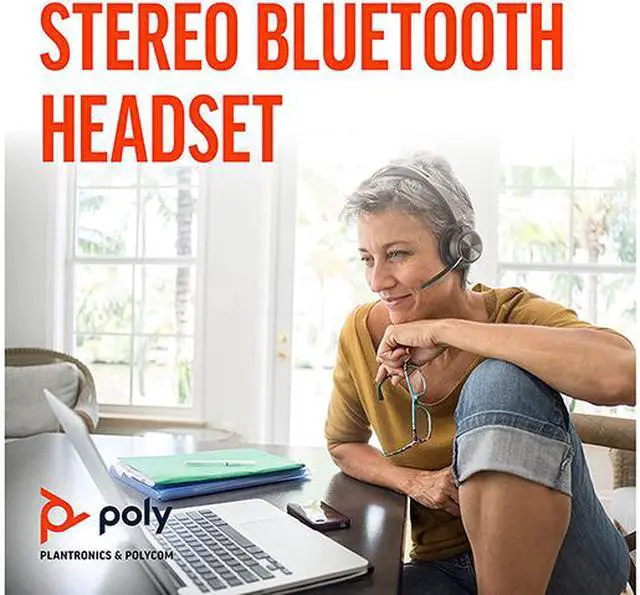Alt view image 5 of 6 - Poly - Voyager Focus 2 UC USB-C Headset (Plantronics) - Bluetooth Dual-Ear (Stereo) Headset with Boom Mic - USB-C PC/Mac Compatible - Active Noise Canceling - Works with Teams, Zoom (Certified) & More