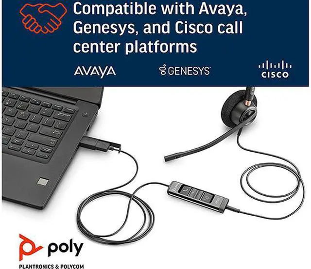 Alt view image 6 of 8 - Poly - EncorePro 515 USB-A and USB-C USB Headset (Plantronics) - Cloud System Updates - Acoustic Hearing Protection - Works with Avaya, Genesys, and Cisco Call Center Platforms - Single Ear/Mono
