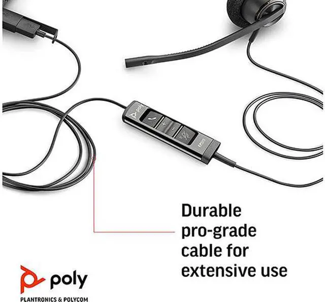 Alt view image 4 of 8 - Poly - EncorePro 515 USB-A and USB-C USB Headset (Plantronics) - Cloud System Updates - Acoustic Hearing Protection - Works with Avaya, Genesys, and Cisco Call Center Platforms - Single Ear/Mono
