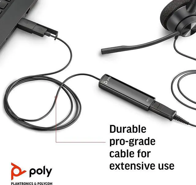 Alt view image 5 of 7 - Poly DA75 USB-A / USB-C Digital Adapter (Plantronics) - Works with Poly Call Center Quick Disconnect (QD) Headsets - Acoustic Hearing Protection -Works with Avaya, Genesys,&Cisco call center platforms