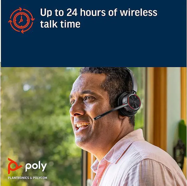 Alt view image 5 of 6 - Poly - Voyager 4310 UC Wireless Headset (Plantronics) - Single-Ear Headset with Boom Mic - Connect to PC/Mac via USB-A Bluetooth Adapter, Cell Phone via Bluetooth - Works with Teams, Zoom & More