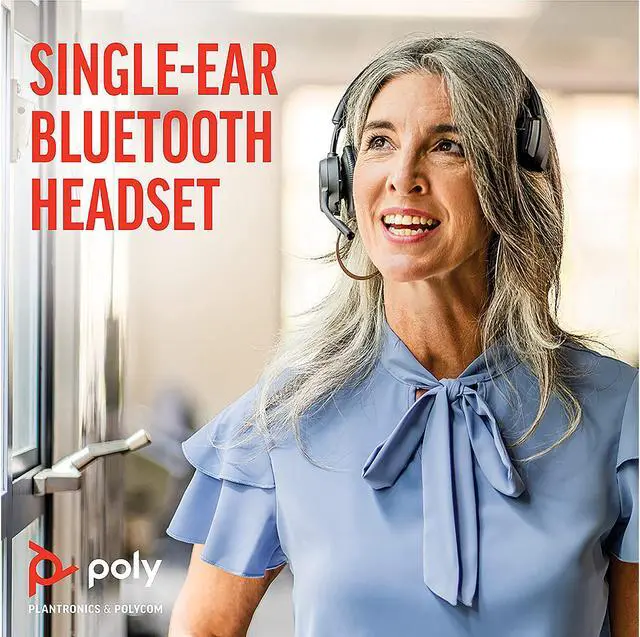 Alt view image 6 of 6 - Poly - Voyager 4310 UC Wireless Headset (Plantronics) - Single-Ear Headset with Boom Mic - Connect to PC/Mac via USB-A Bluetooth Adapter, Cell Phone via Bluetooth - Works with Teams, Zoom & More