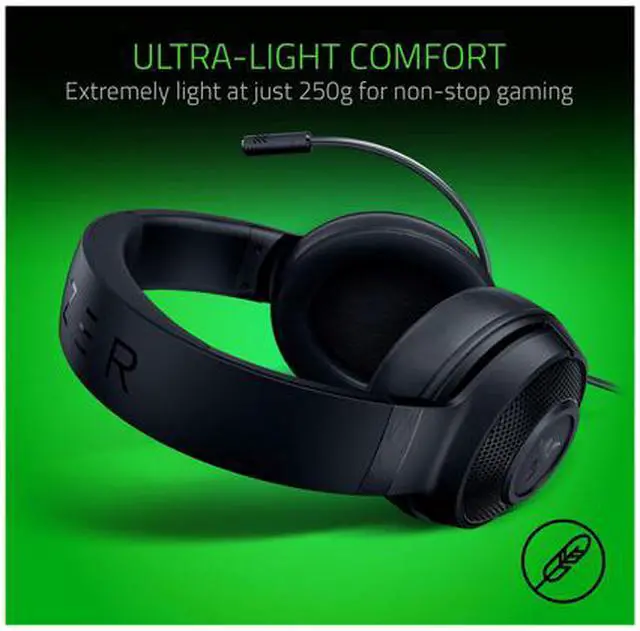Alt view image 2 of 7 - Razer Kraken X Gaming Headset - 7.1 Surround Sound - Ultra-light - Classic Black