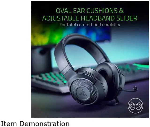 Alt view image 6 of 7 - Razer Kraken X Gaming Headset - 7.1 Surround Sound - Ultra-light - Classic Black