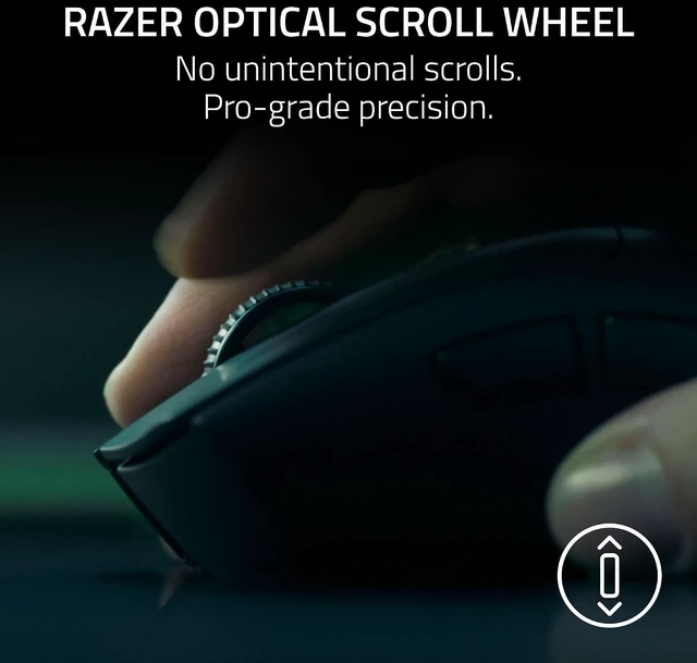 Alt view image 3 of 9 - Razer DeathAdder V4 Pro Wireless Gaming Mouse, 8K Polling Rate, HyperSpeed Wireless Gen-2, Optical Scroll Wheel, Optical Switches Gen-4, Focus Pro 45K Sensor Gen-2, PTFE Feet for esports Gaming, Black