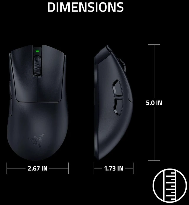 Alt view image 8 of 9 - Razer DeathAdder V4 Pro Wireless Gaming Mouse, 8K Polling Rate, HyperSpeed Wireless Gen-2, Optical Scroll Wheel, Optical Switches Gen-4, Focus Pro 45K Sensor Gen-2, PTFE Feet for esports Gaming, Black