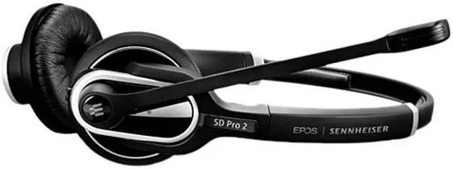 Alt view image 3 of 5 - Sennheiser Enterprise Solution SD Pro2 ML Double-Sided Multi Connectivity Wireless Headset for Desk Phone & Skype for Business Ultra Noise-Cancelling Microphone, Black
