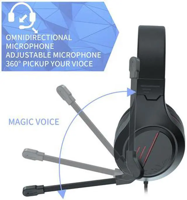 Alt view image 4 of 7 - PS4 Gaming Headset, Stereo Gaming Headphone with Microphone Vibration for Laptop PC/Xbox one