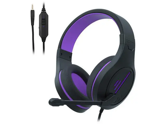 Alt view image 8 of 13 - Gaming Headset, Stereo Gaming Headphone with Microphone Vibration for Laptop, PC, Computer(Black Purple)