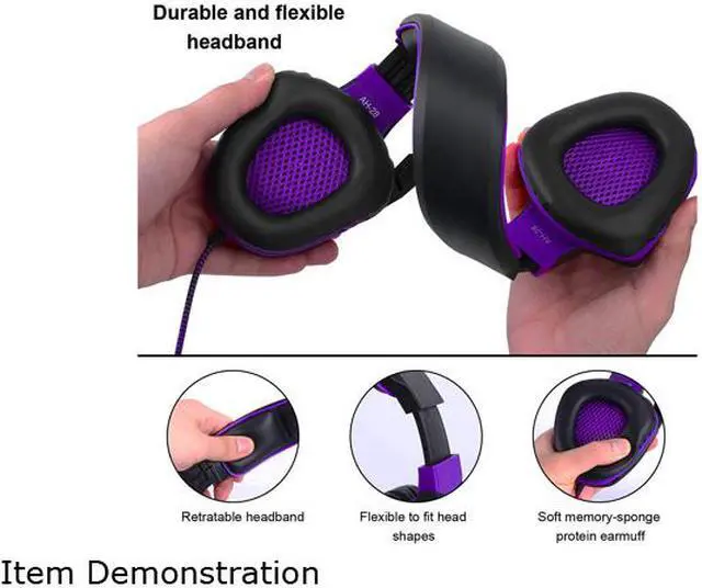 Alt view image 5 of 7 - Anivia AH28 3.5mm Wired Gaming Headset with Microphone,Noise Isolating Volume Control for Pc/Mac/Ps4/Phone