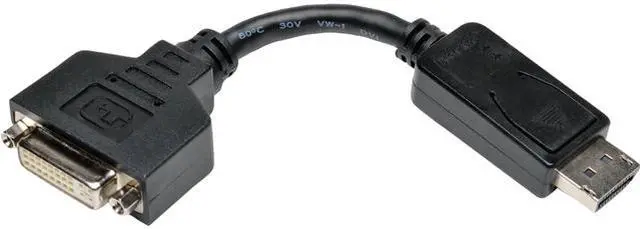 Main image of Tripp Lite DisplayPort to DVI Cable Adapter, Converter for DP-M to DVI-I-F, 1920 x 1200 (1080p), 6 in., 50 Pack (P134-000-50BK)