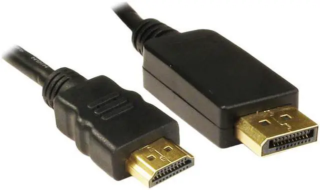 Alt view image 3 of 3 - Unirise 6ft Displayport Male to HDMI Male Cable