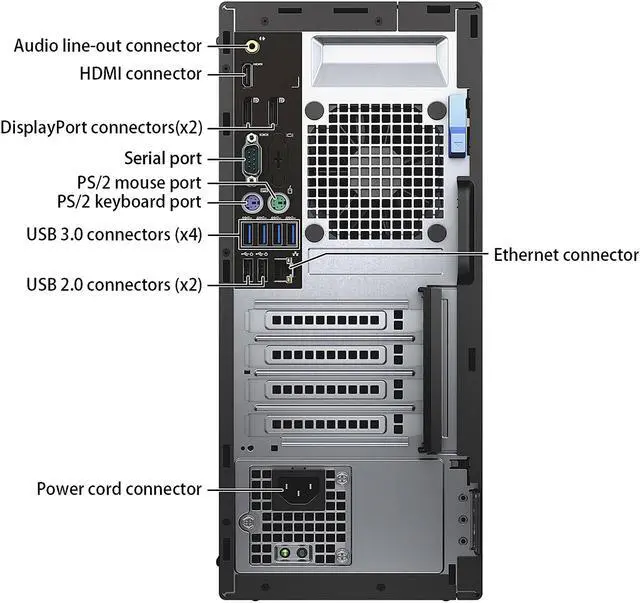 Alt view image 6 of 7 - Dell Optiplex 7040 Tower, i7-6700 Quad Core upto4.2 Ghz, 1TB SSD, 16GB RAM, 4K UHD 3-Monitor Support, 2x Display Port, HDMI, DVDRW, Windows 10 Pro, WiFi, Keyboard and Mouse Included