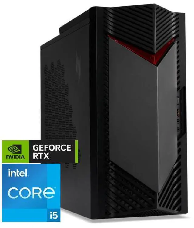 Main image of Acer Nitro 50 Gaming Desktop PC, Intel Core i5-13400F, GeForce RTX 3060 Graphics, 16GB DDR4 3200MHZ Memory, 512GB M.2 2280 PCIe Gen 4 SSD, 1TB 7200RPM HDD, DTS: X Ultra, Windows 11 Home, N50-650-UR13