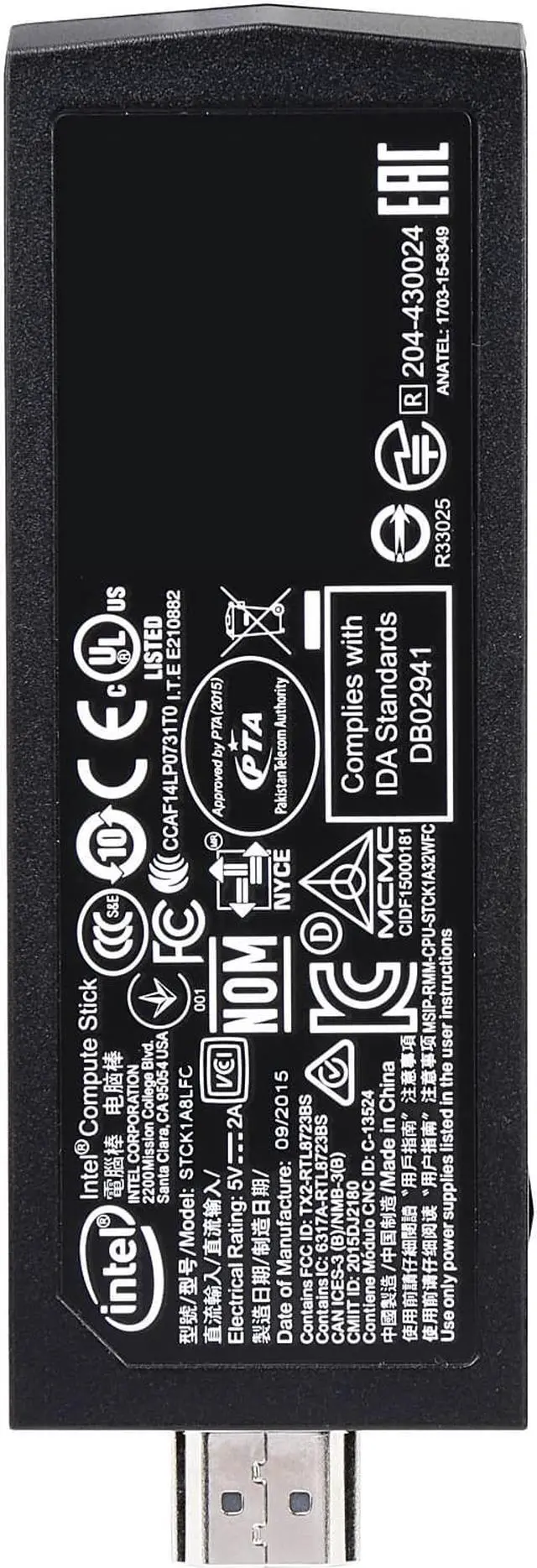Alt view image 4 of 6 - Intel Ultra-slim PC Compute Stick Intel Atom Z3735F (1.33 GHz) 1 GB DDR3L 8 GB eMMC Ubuntu 14.04 LTS 64-Bit