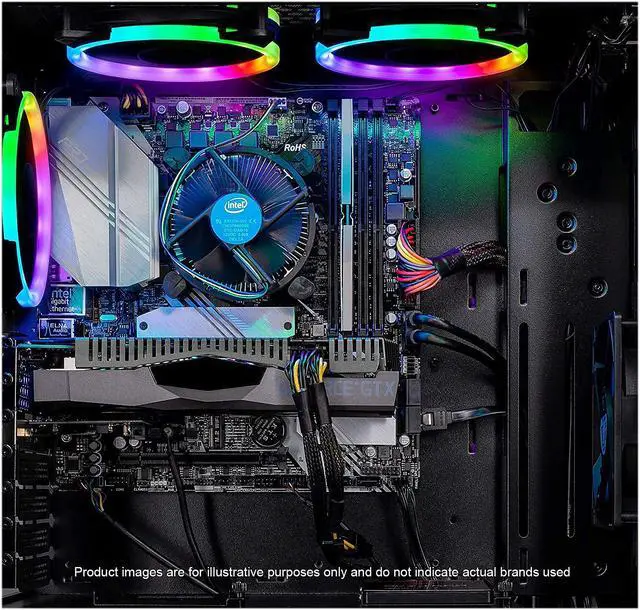 Alt view image 9 of 9 - Skytech Shadow Gaming Computer PC Desktop - Intel Core i5 9400F 2.90 GHz, GTX 1660 6 GB, 500 GB SSD, 8 GB DDR4 3000 MHz, RGB Fans, Windows 10 Home 64-bit, 802.11ac Wi-Fi