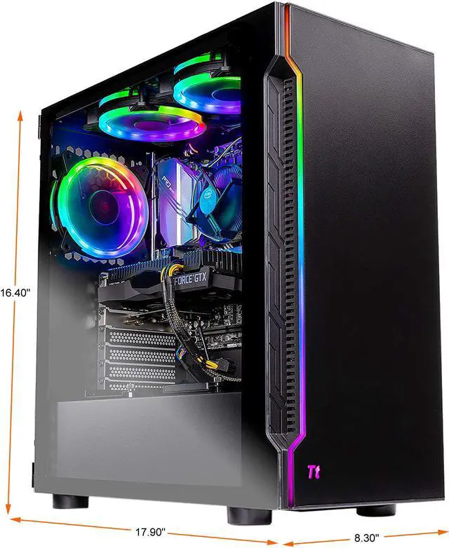 Alt view image 2 of 9 - Skytech Shadow Gaming Computer PC Desktop - Intel Core i5 9400F 2.90 GHz, GTX 1660 6 GB, 500 GB SSD, 8 GB DDR4 3000 MHz, RGB Fans, Windows 10 Home 64-bit, 802.11ac Wi-Fi