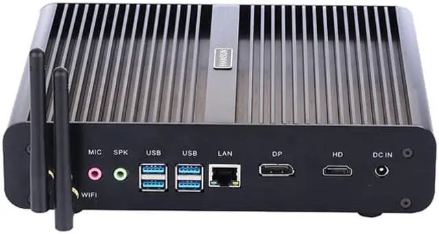 Alt view image 2 of 4 - HUNSN 4K Fanless Mini PC, Desktop Computer, Server, I7 8550U / 8565U / 8559U / 8569U / 8650U, BM14, Windows 11 pro or Linux Ubuntu, WiFi, BT, DP, HDMI, LAN, 16G RAM DDR4, 128G SSD, 1TB HDD
