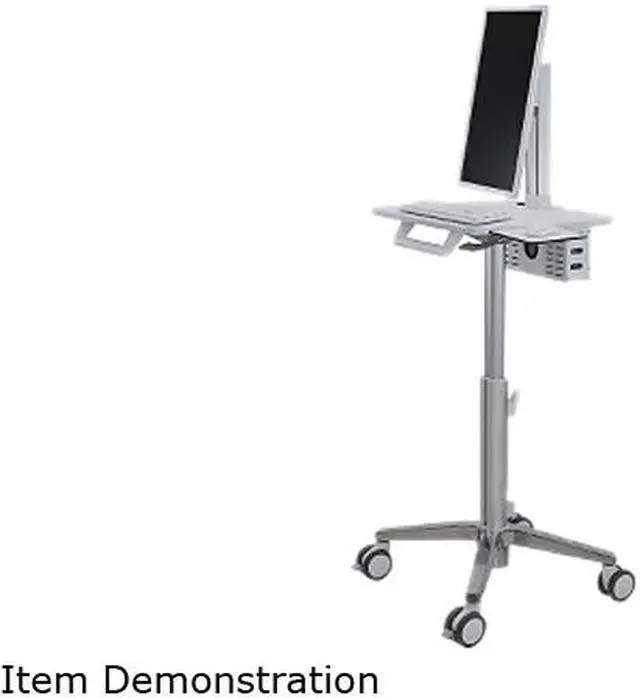 Alt view image 2 of 2 - Ergotron SV10-1300-0 Styleview Lean Wow Sv10 - Cart For Lcd Display / Keyboard / Mouse / Cpu / Scanner - Medical - White, Aluminum - Screen Size: Up To 24 Inch