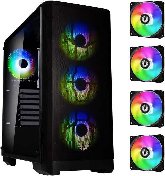 Main image of BitFenix Nova Mesh TG Black Case ARGB Edition BFC-NVM-300-KKGSK-4A EATX/ATX/Micro ATX/Mini ITX Tempered Glass/AURA SYNC