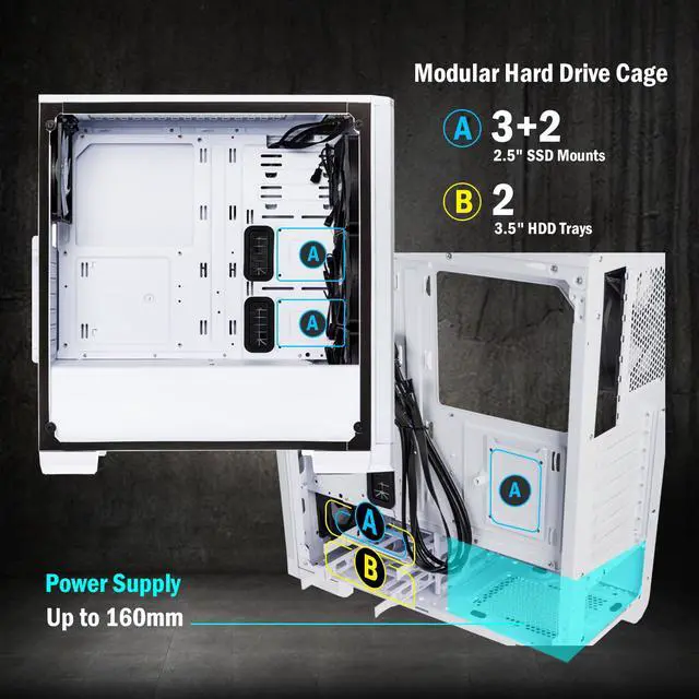 Alt view image 5 of 7 - BitFenix Nova Mesh TG White Case ARGB Edition BFC-NVM-300-WWGKW-4A EATX/ATX/Micro ATX/Mini ITX Tempered Glass/AURA SYNC
