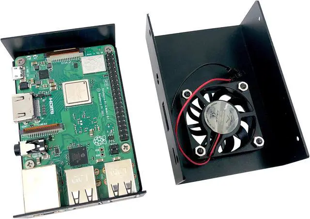 Alt view image 3 of 7 - Micro Connectors Aluminum Raspberry Pi 3 Model B B+ Case with Fan and Heatsinks - Blue (RAS-PCS04-BL)