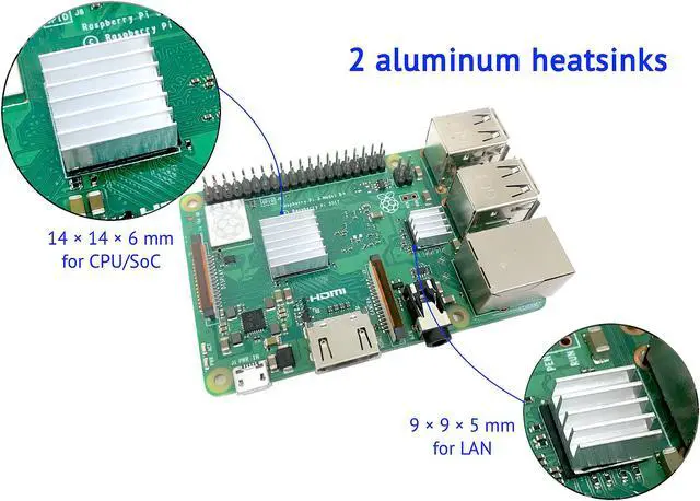 Alt view image 4 of 7 - Micro Connectors Aluminum Raspberry Pi 3 Model B B+ Case with Fan and Heatsinks - Blue (RAS-PCS04-BL)