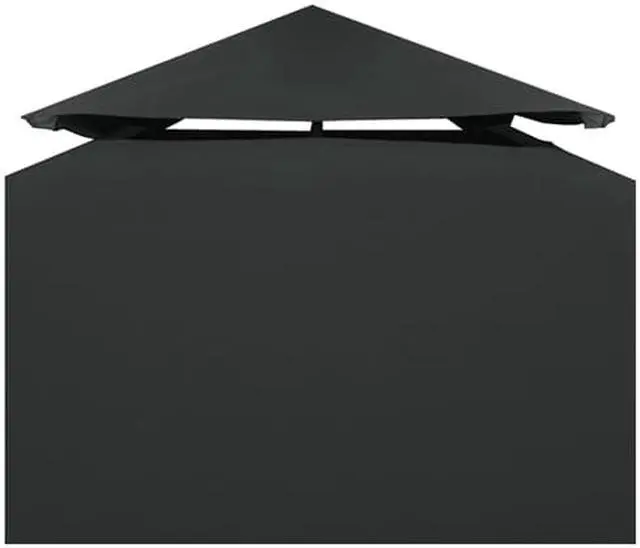 Alt view image 3 of 5 - vidaXL Gazebo Cover 2-Tier Canopy Top Replacement Patio Sunshade Anthracite