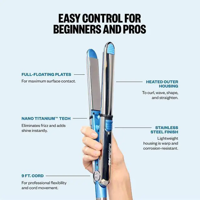 Alt view image 8 of 11 - BaBylissPRO Nano Titanium™ Prima3100 1" Ionic Styling Iron, BNT3100TUC