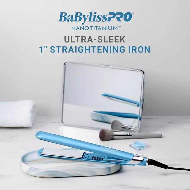 Alt view image 10 of 14 - BaByliss Pro Nano Titanium 1" Ultra-Sleek Hair Straightener, Flat Iron, BNT130T