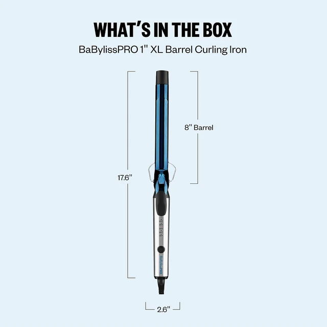 Alt view image 9 of 10 - BABYLISS PRO Nano Titanium™ 1" Extended Barrel Curling Iron BNTW100XLUC