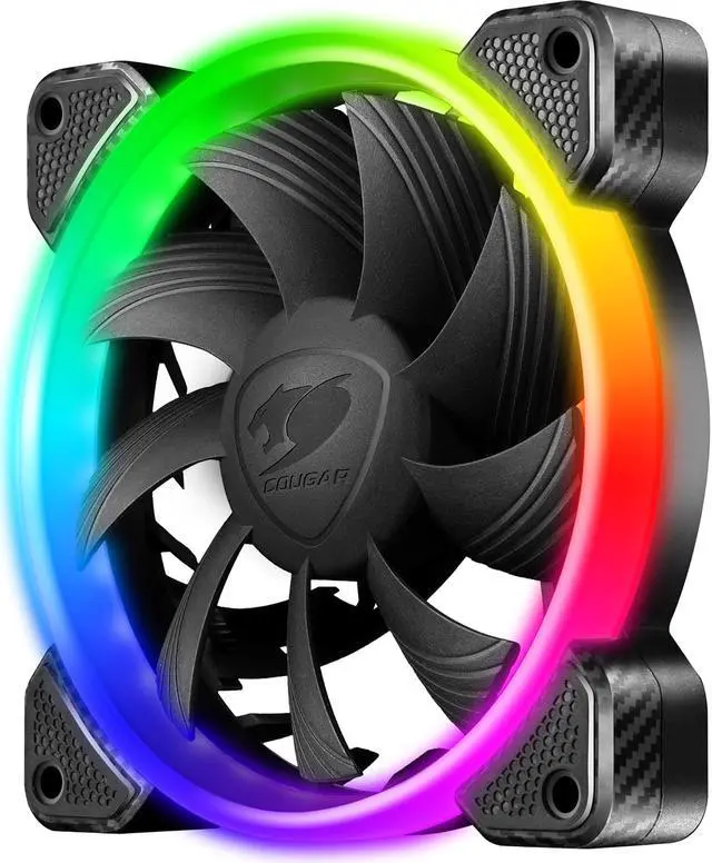 Alt view image 2 of 7 - Cougar Hydraulic Vortex RGB FCB 120 mm PMW HDB Cooling Fan with addressable RGB and Omnidirectional Lighting