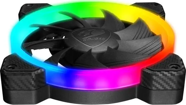 Alt view image 4 of 7 - Cougar Hydraulic Vortex RGB FCB 120 mm PMW HDB Cooling Fan with addressable RGB and Omnidirectional Lighting
