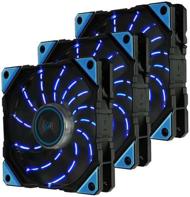 Alt view image 2 of 7 - Enermax D.F. VEGAS Blue LED Light 120mm Fan Dust Free Rotation Technology High Technology PWM Speed Control, Black, UCDFV12P-BL